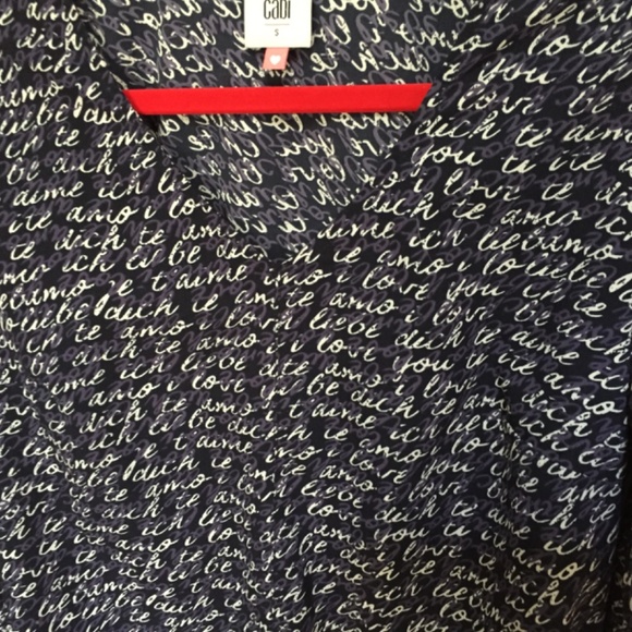 CAbi Black and White Script Tunic - Picture 10 of 15